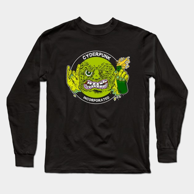 CYDERPUNK LOGO green on black Long Sleeve T-Shirt by CYDERPUNK-INC.